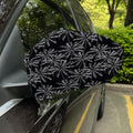 Black White Palm Tree Pattern Print Car Side Mirror Covers