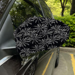 Black White Palm Tree Pattern Print Car Side Mirror Covers