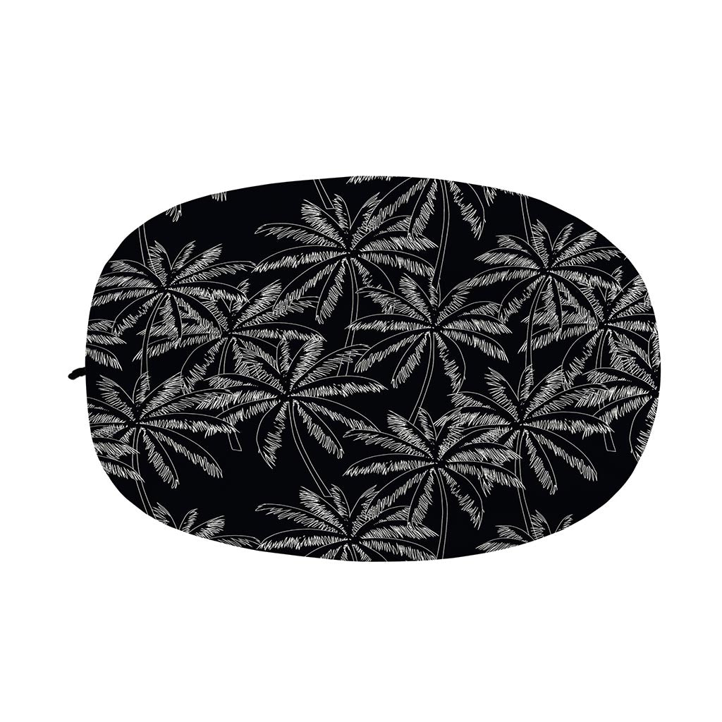 Black White Palm Tree Pattern Print Car Side Mirror Covers