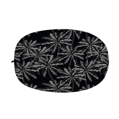 Black White Palm Tree Pattern Print Car Side Mirror Covers