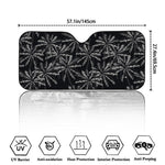 Black White Palm Tree Pattern Print Car Windshield Sun Shade