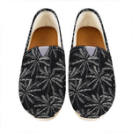 Black White Palm Tree Pattern Print Casual Shoes