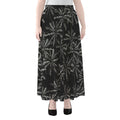 Black White Palm Tree Pattern Print Chiffon Maxi Skirt