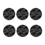 Black White Palm Tree Pattern Print Coaster Set