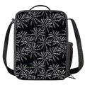 Black White Palm Tree Pattern Print Crossbody Lunch Bag