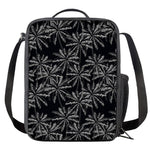 Black White Palm Tree Pattern Print Crossbody Lunch Bag