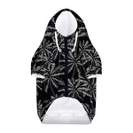 Black White Palm Tree Pattern Print Dog Zip Up Hoodie