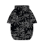Black White Palm Tree Pattern Print Dog Zip Up Hoodie