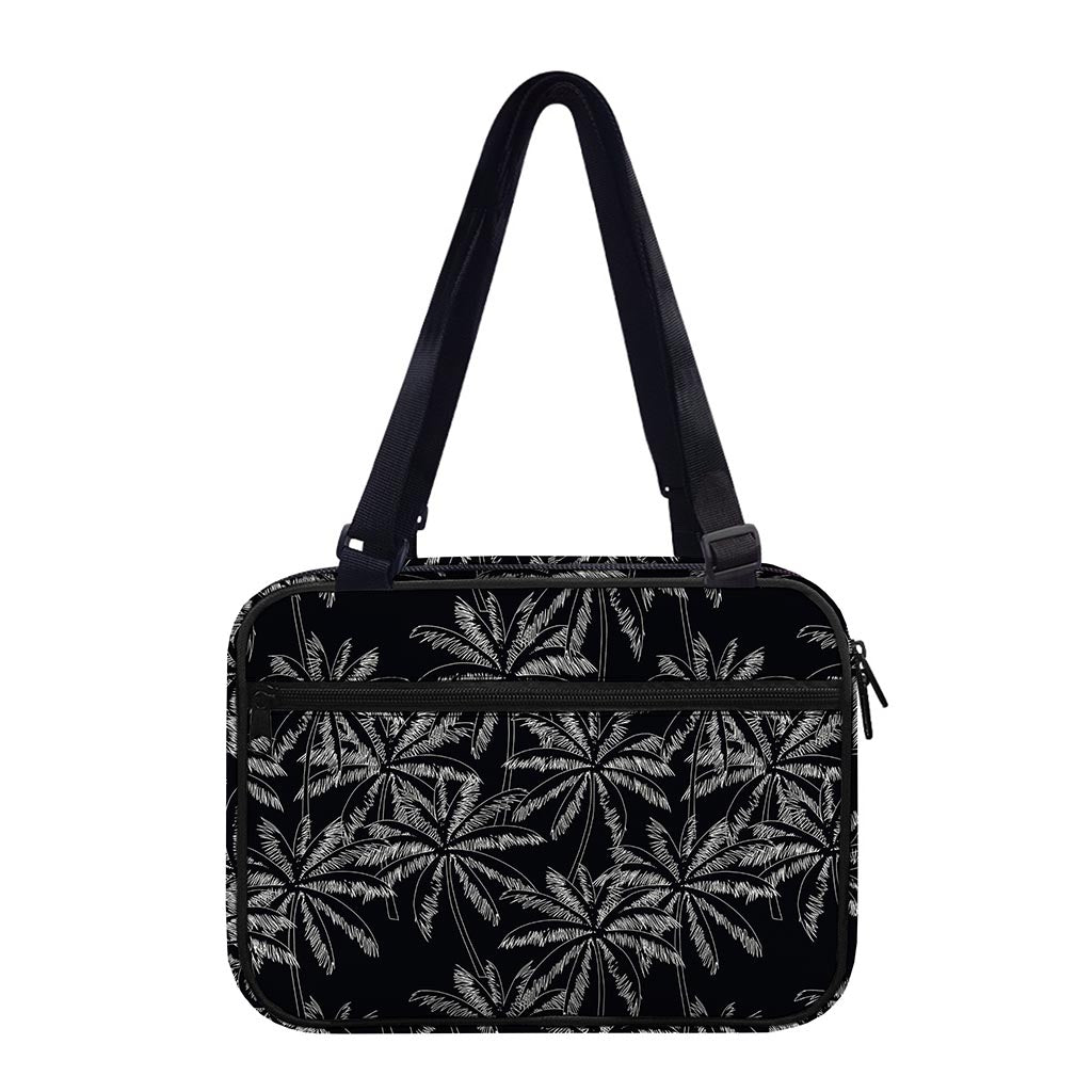 Black White Palm Tree Pattern Print Double Strap Bible Bag