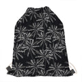 Black White Palm Tree Pattern Print Drawstring Bag