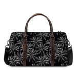 Black White Palm Tree Pattern Print Duffle Bag
