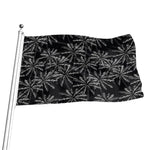 Black White Palm Tree Pattern Print Flag