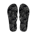 Black White Palm Tree Pattern Print Flip Flops