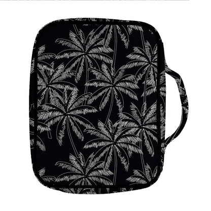Black White Palm Tree Pattern Print Front Pocket Bible Bag
