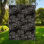 Black White Palm Tree Pattern Print Garden Flag