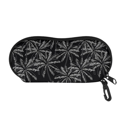 Black White Palm Tree Pattern Print Glasses Case