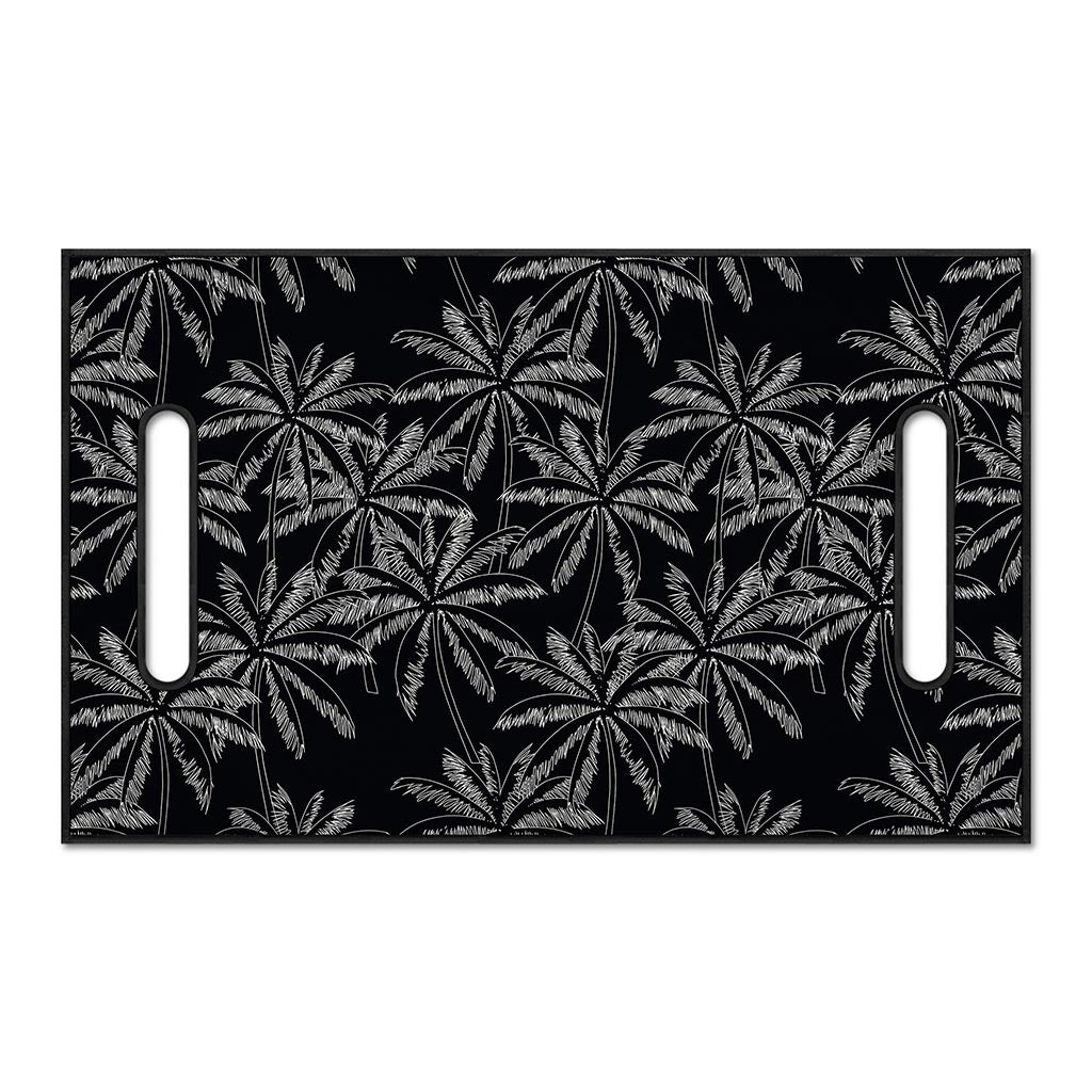Black White Palm Tree Pattern Print Golf Cart Seat Cover