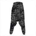 Black White Palm Tree Pattern Print Hammer Pants