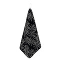 Black White Palm Tree Pattern Print Hand Towel