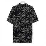 Black White Palm Tree Pattern Print Hawaiian Shirt