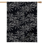 Black White Palm Tree Pattern Print House Flag