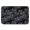 Black White Palm Tree Pattern Print Indoor Door Mat
