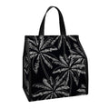 Black White Palm Tree Pattern Print Insulated Lunch Tote