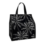 Black White Palm Tree Pattern Print Insulated Lunch Tote