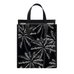 Black White Palm Tree Pattern Print Insulated Lunch Tote