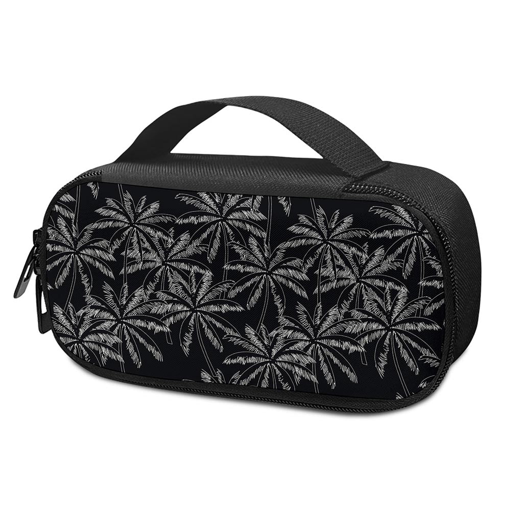 Black White Palm Tree Pattern Print Insulin Cooler Travel Case