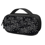 Black White Palm Tree Pattern Print Insulin Cooler Travel Case