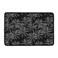 Black White Palm Tree Pattern Print Kitchen Mat
