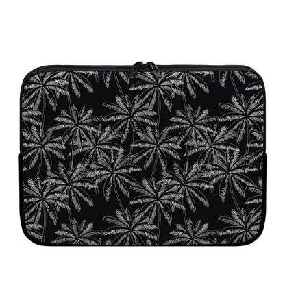 Black White Palm Tree Pattern Print Laptop Sleeve