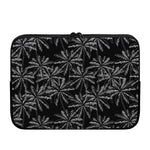 Black White Palm Tree Pattern Print Laptop Sleeve