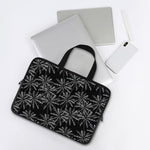 Black White Palm Tree Pattern Print Laptop Sleeve With Handle