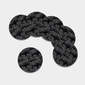 Black White Palm Tree Pattern Print Leather Coaster Set