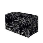 Black White Palm Tree Pattern Print Leather Tissue Box Cover