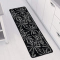 Black White Palm Tree Pattern Print Long Kitchen Mat