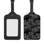Black White Palm Tree Pattern Print Luggage Tag