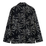 Black White Palm Tree Pattern Print Men's Blazer