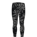 Black White Palm Tree Pattern Print Men's Leggings