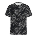 Black White Palm Tree Pattern Print Men's Athletic T-Shirt