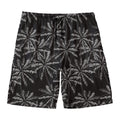 Black White Palm Tree Pattern Print Men's Swim Trunks