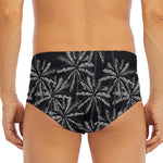 Black White Palm Tree Pattern Print Men's Triangle Swim Briefs