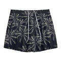 Black White Palm Tree Pattern Print Mesh Shorts