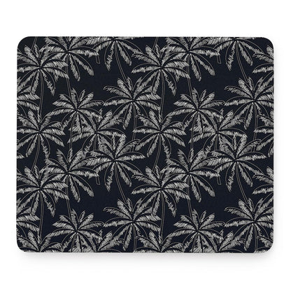 Black White Palm Tree Pattern Print Mouse Pad
