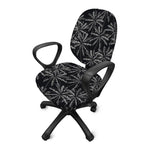 Black White Palm Tree Pattern Print Office Chair Cover