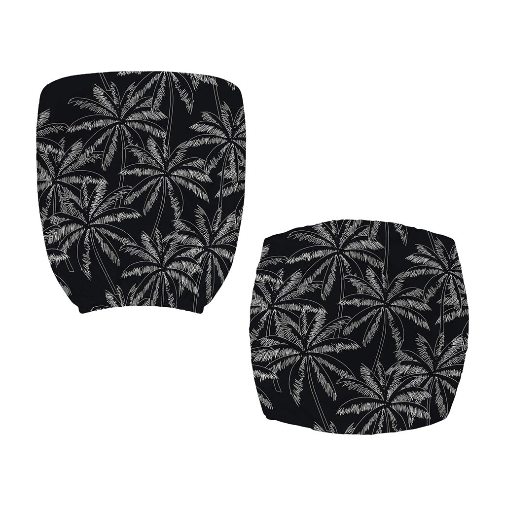 Black White Palm Tree Pattern Print Office Chair Cover