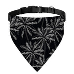 Black White Palm Tree Pattern Print Over The Collar Dog Bandana