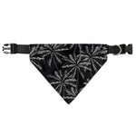 Black White Palm Tree Pattern Print Over The Collar Dog Bandana